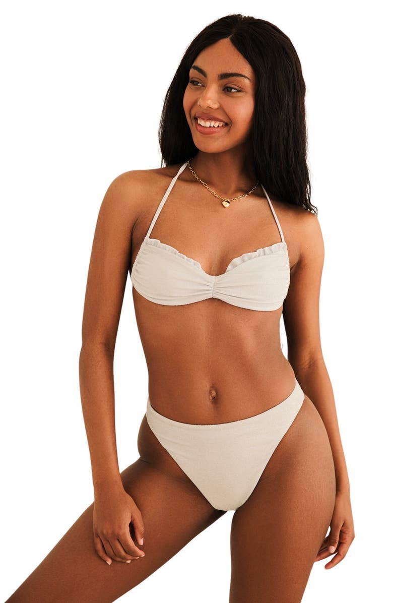 Dippin Daisys Valentina Tie Straps Bandeau Bikini Top, Alternate, color, Diamond