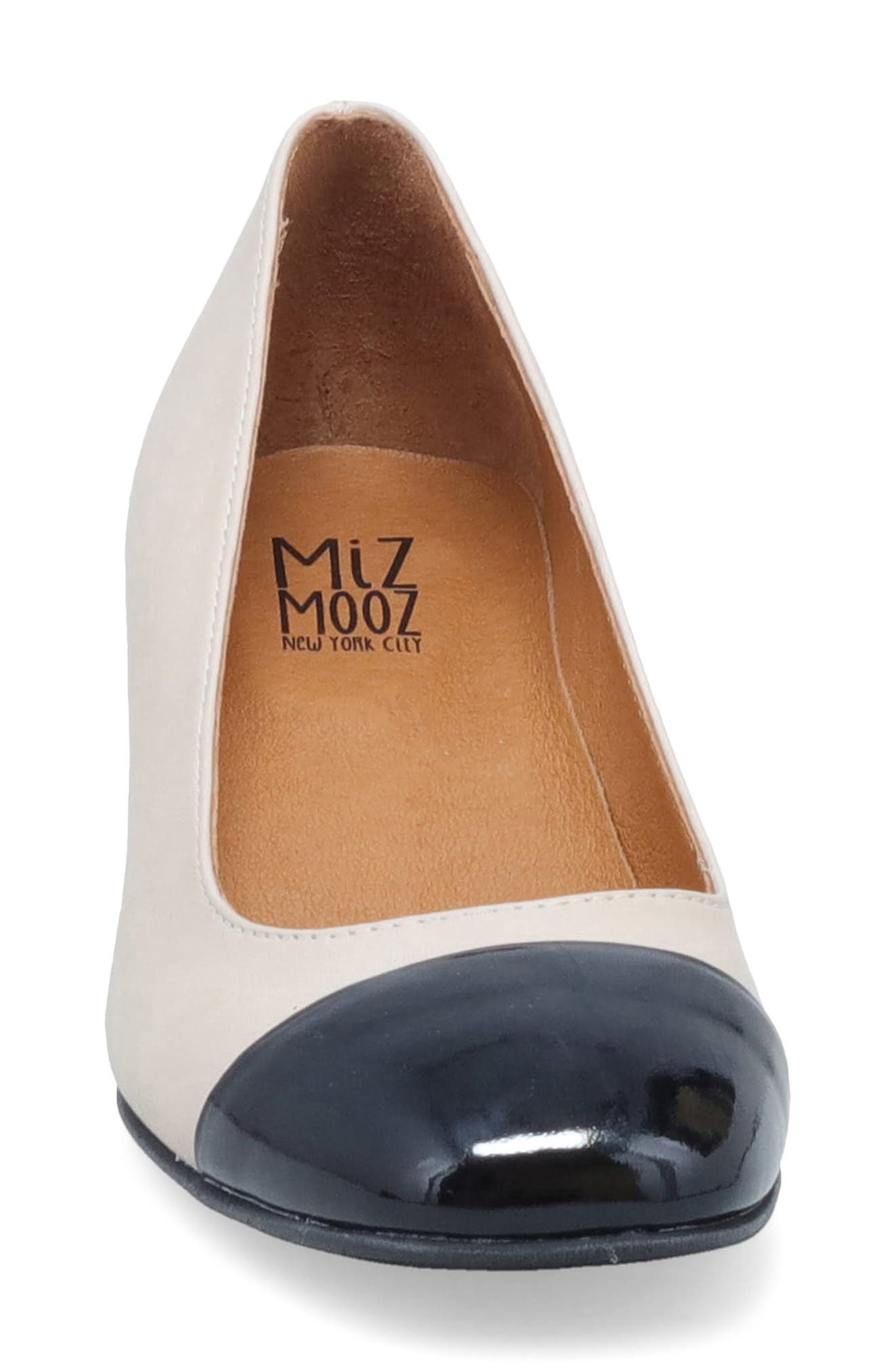 Gilda Cap Toe Pump, Alternate, color, CREAM/ BLACK