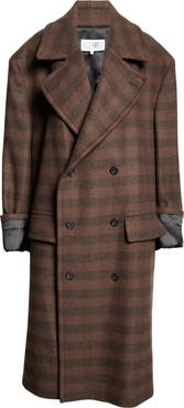 MM6 Maison Margiela Glen Plaid Oversize Martingale Coat