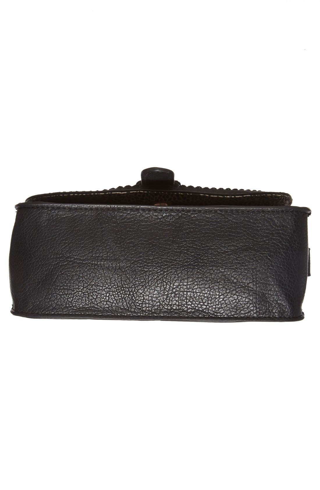 'Saylah' Structured Faux Leather Crossbody Bag, Alternate, color, BLACK