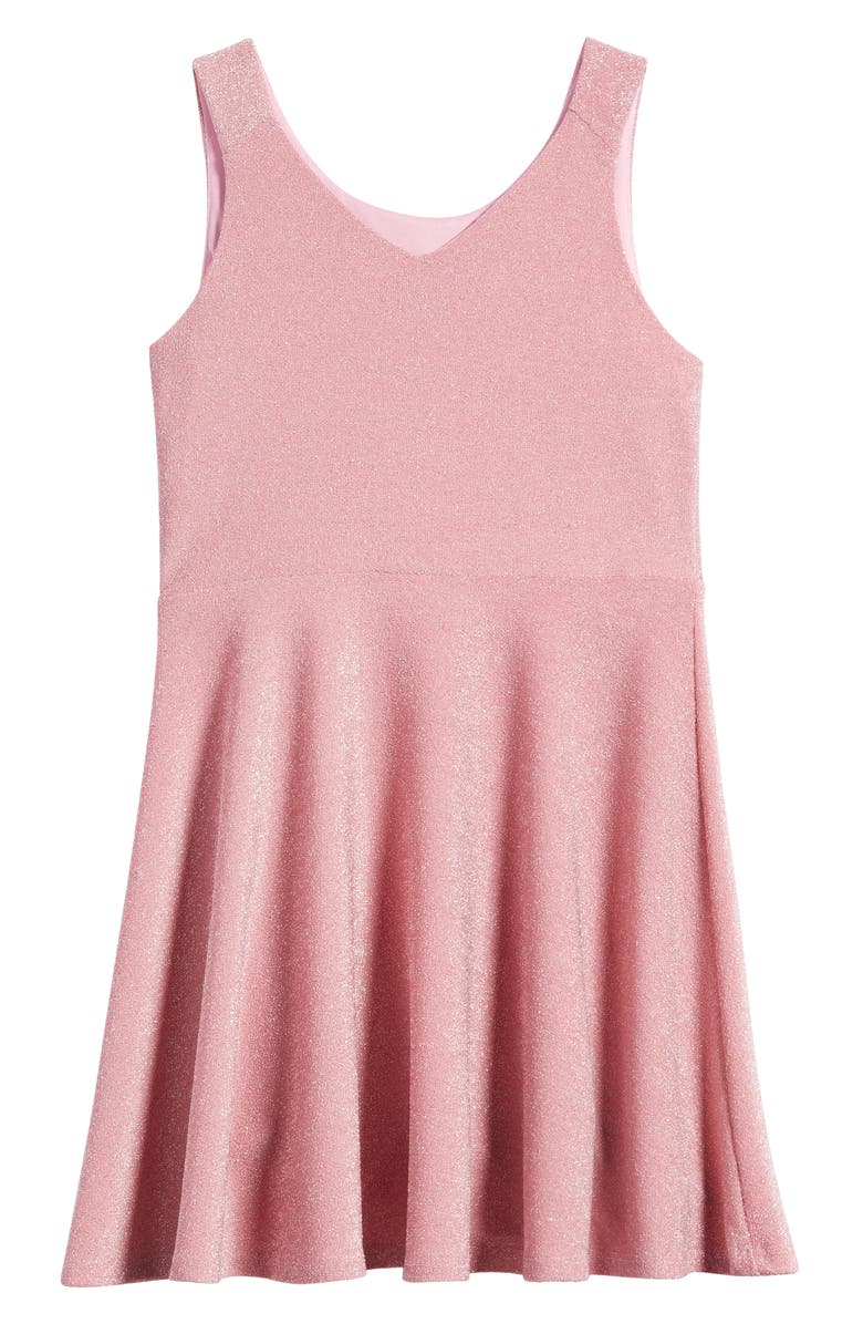 Ava & Yelly Kids' Metallic Sleeveless Skater Dress, Alternate, color, Blush