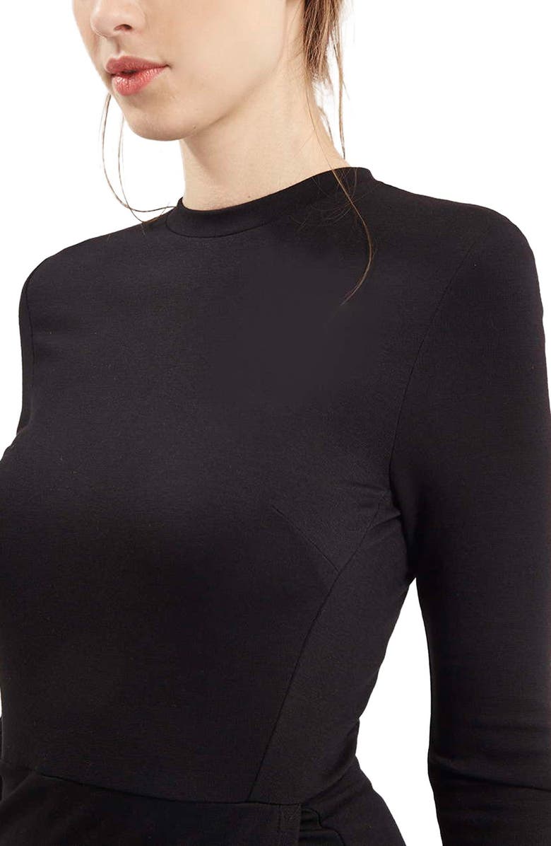 Topshop Faux Wrap Body-Con Dress, Alternate, color,