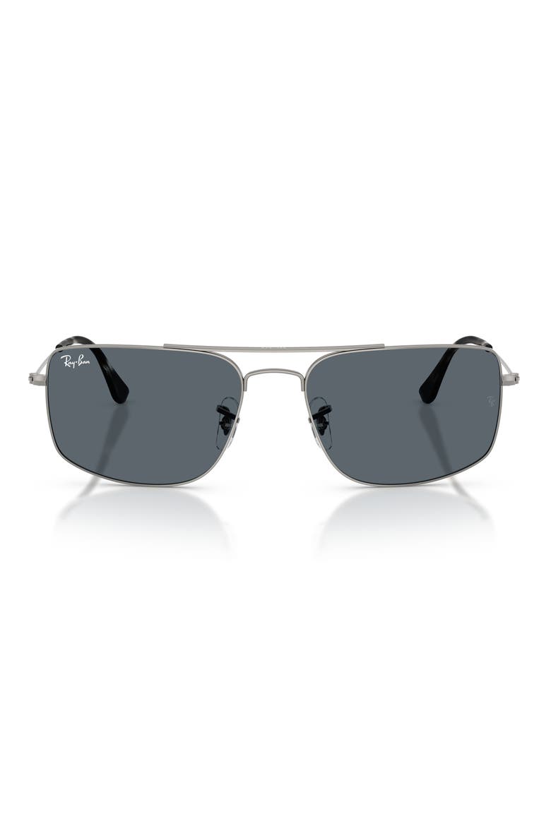 Explorer 3 56mm Square Sunglasses, Main, color, GUNMETAL / BLUE