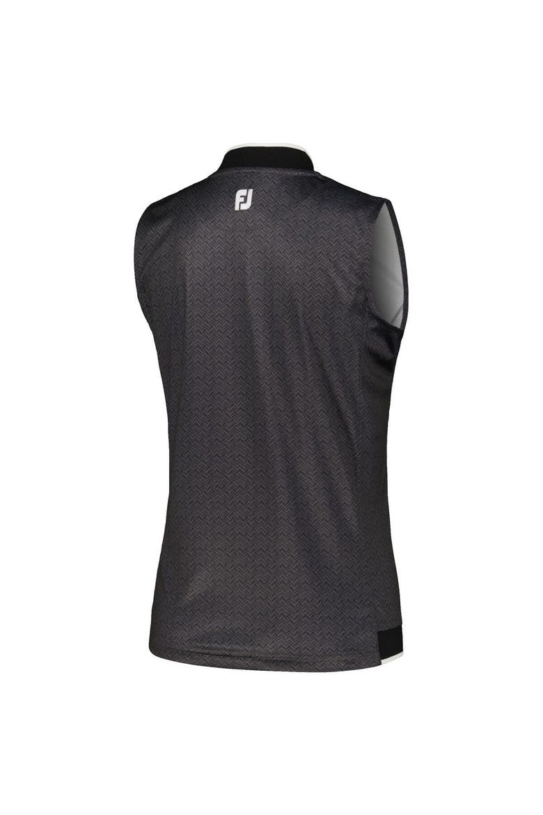 Women's FootJoy Black TOUR Championship ProDry Sleeveless Quarter-Zip Polo, Alternate, color, Black