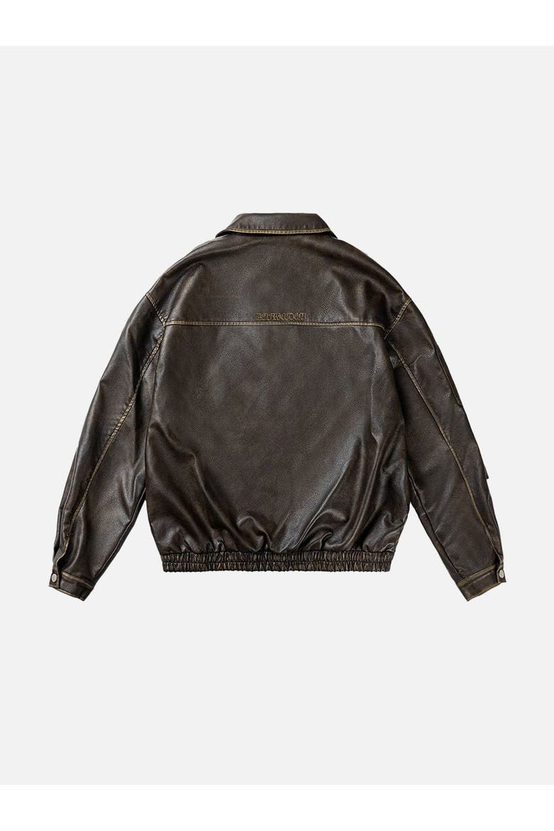 Vintage Leather Jacket, Alternate, color, Coffee