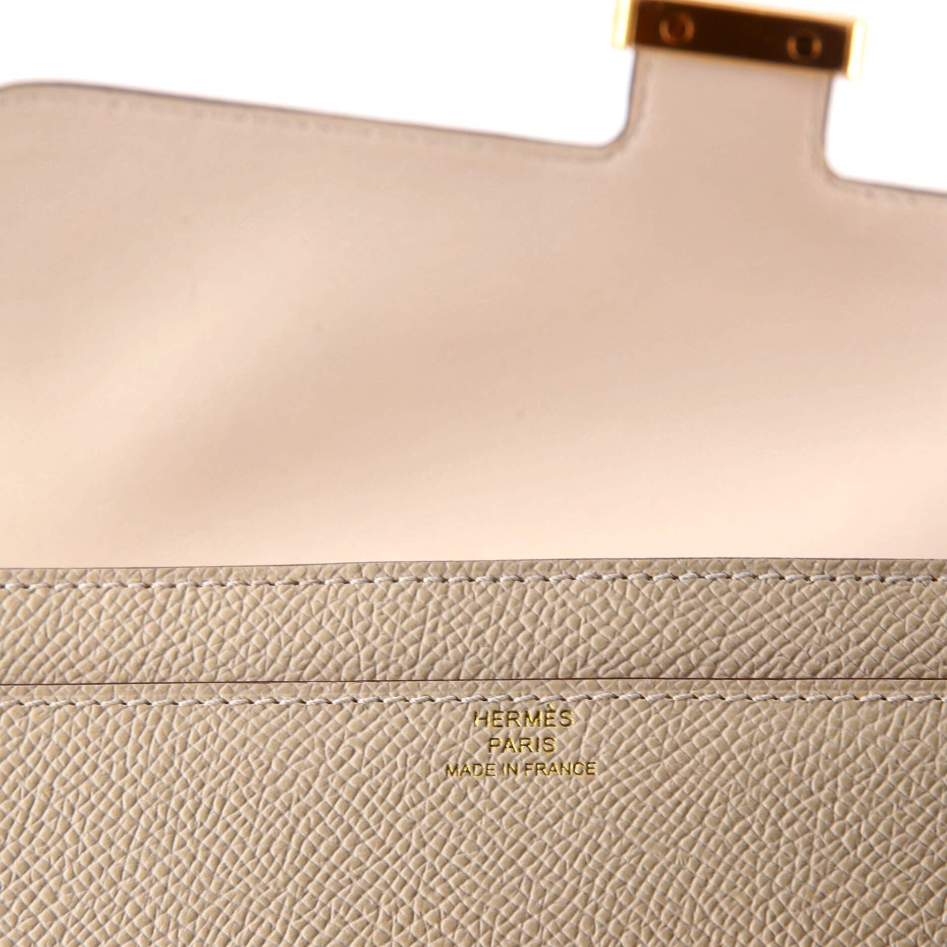 Pre-Owned Hermes Constance To Go Wallet Epsom, Alternate, color, Nata