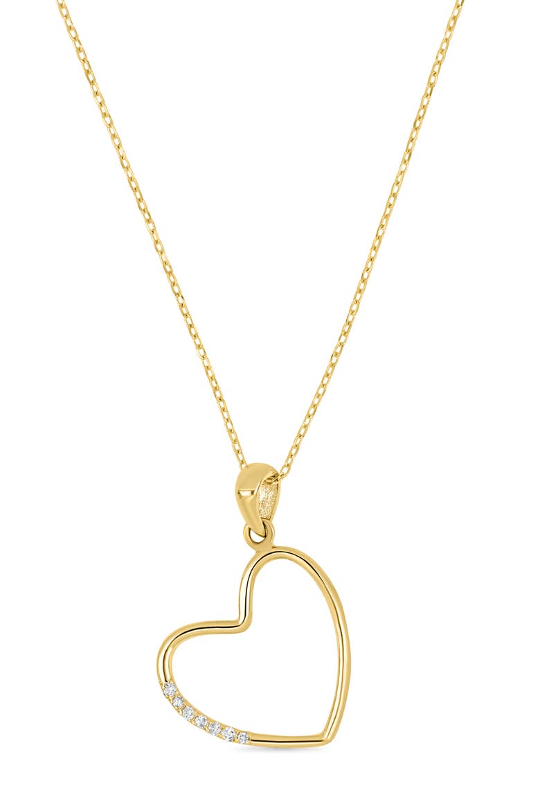 Icon 18k Gold Diamond Heart Necklace, Main, color, 18KY