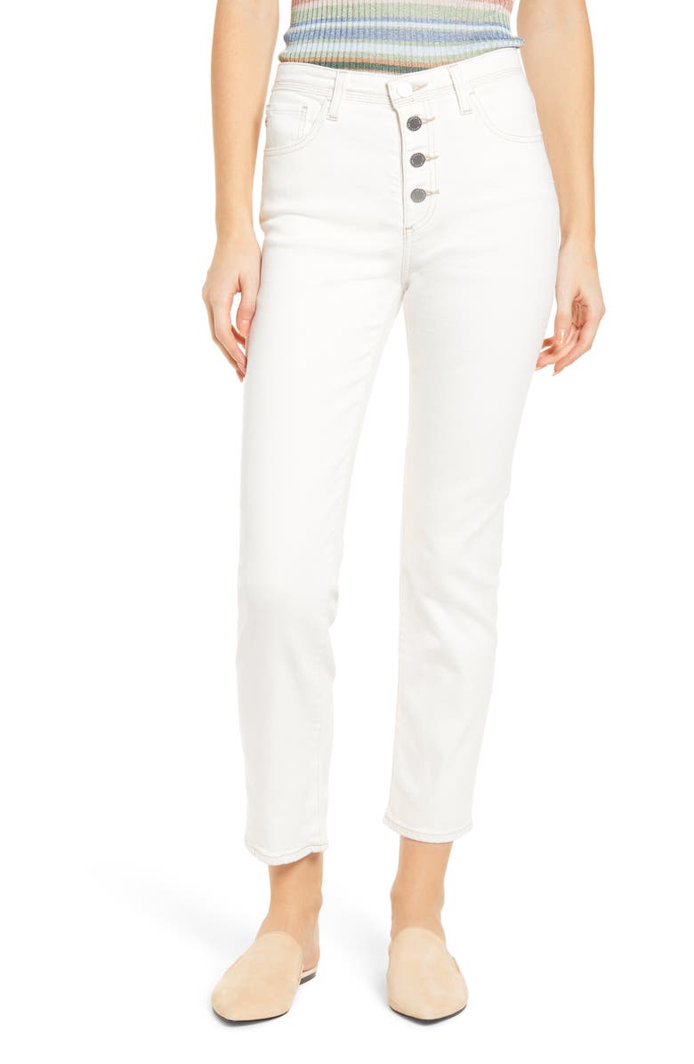 AG The Isabelle High Waist Ankle Straight Leg Jeans, Main, color, Moderne White