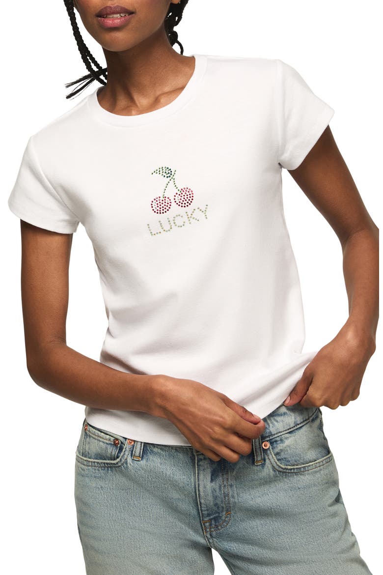 Cherries Baby T-Shirt, Main, color, BRIGHT WHITE