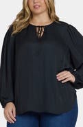 NYDJ Elsie Tie Neck Satin Top