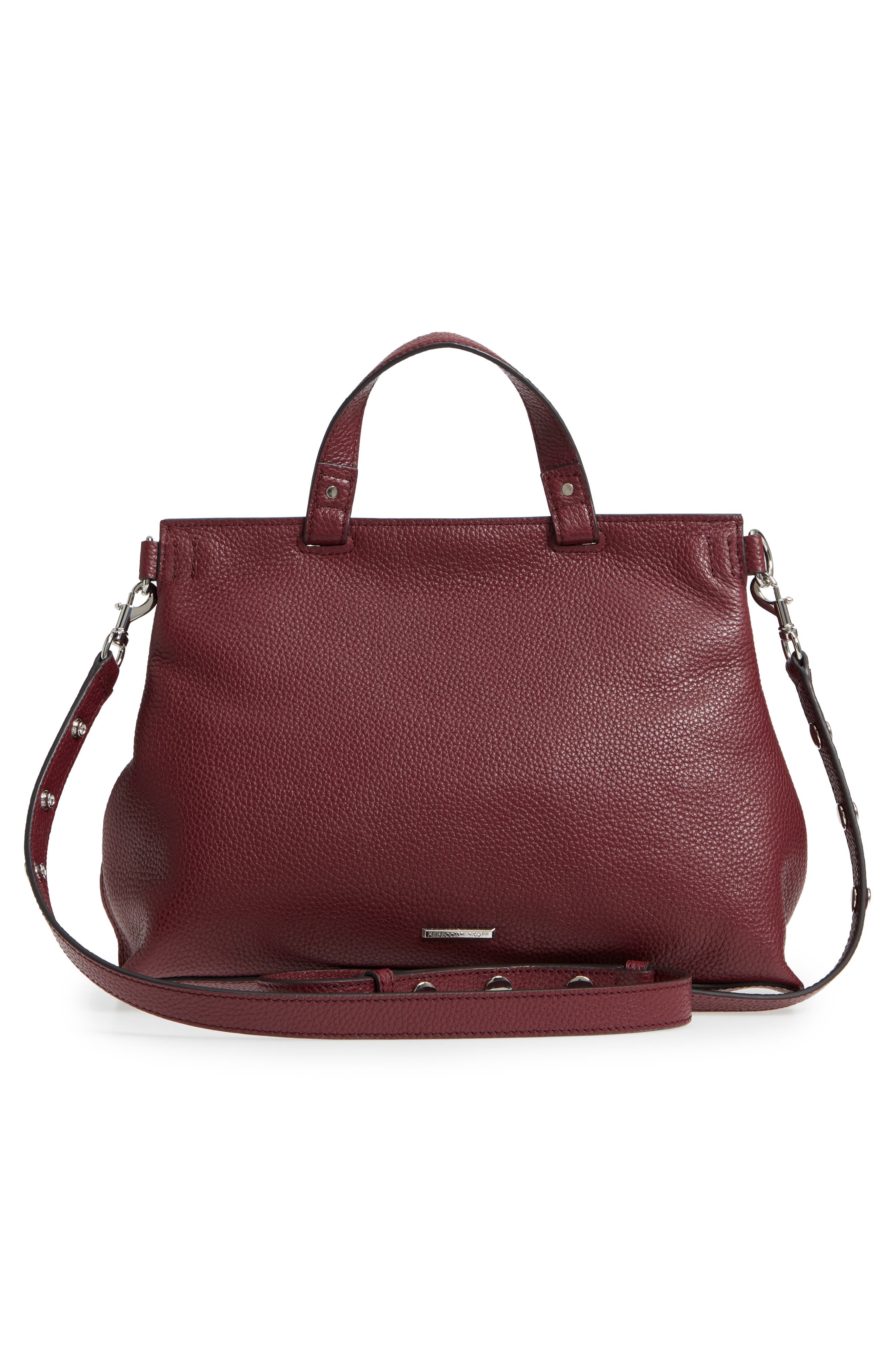 Medium Keith Suede & Leather Satchel, Alternate, color, ACAI