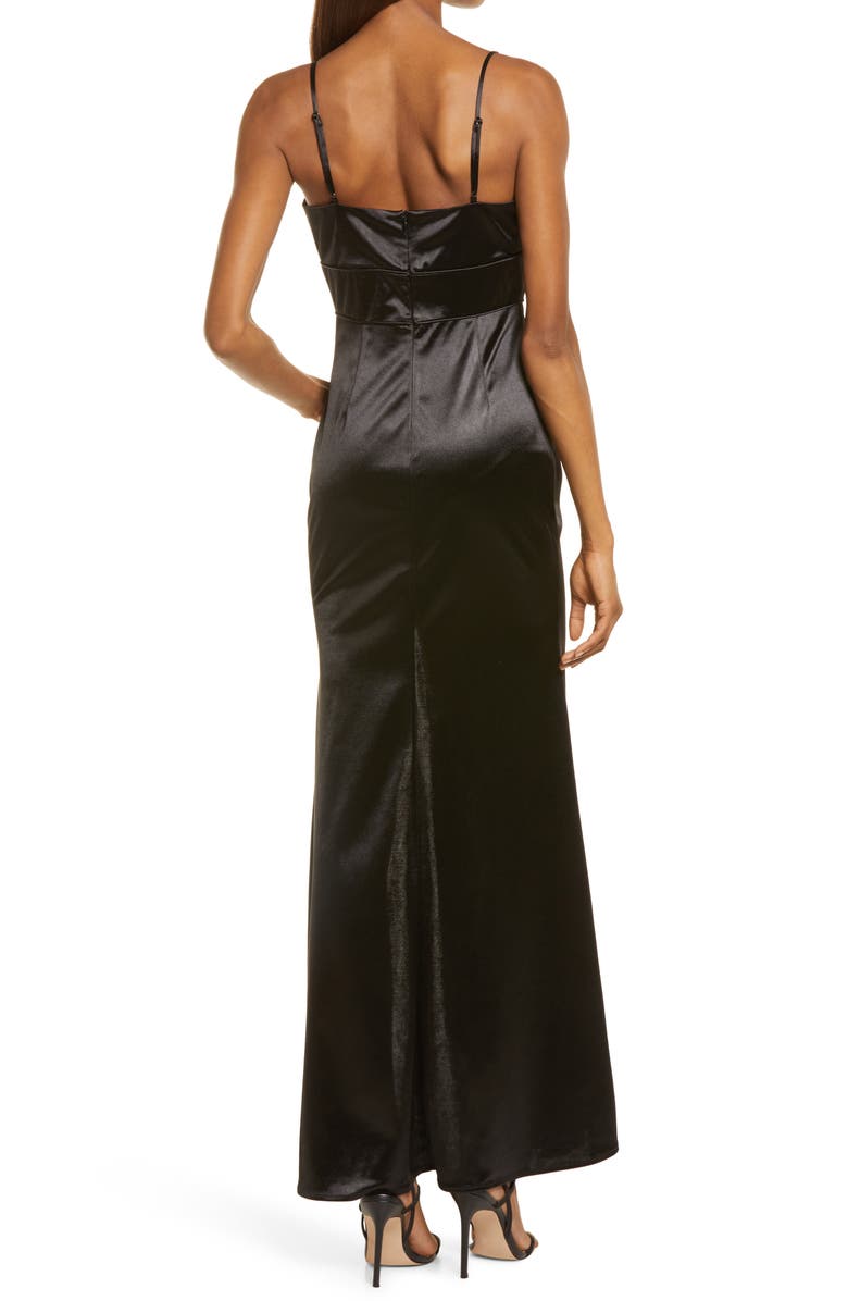 Lulus Under the Spotlight Sleeveless Satin Gown, Alternate, color,