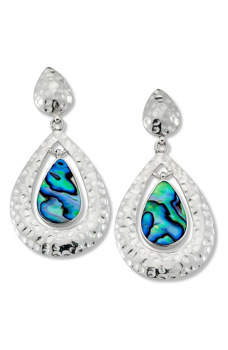 SAMUEL B. Sterling Silver Abalone Teardrop Earrings, Main, color, Blue And Green