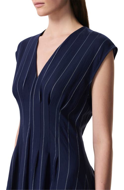 Rag & Bone Ines Pinstripe A-line Maxi Dress In Deep Navy Stripe