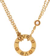 Pre-Owned Cartier 2 Diamonds Love Pendant Necklace 18K Yellow Gold and Diamonds