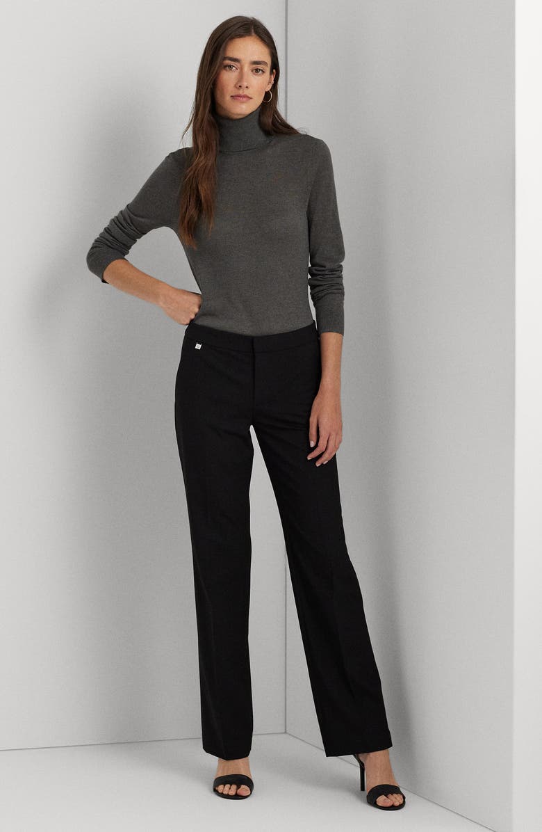 Lauren Ralph Lauren Straight Leg Pants, Alternate, color, Black