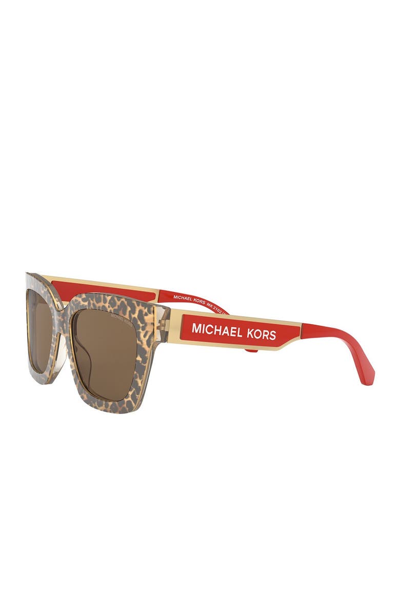 54mm Square Sunglasses, Alternate, color, LEOPARD