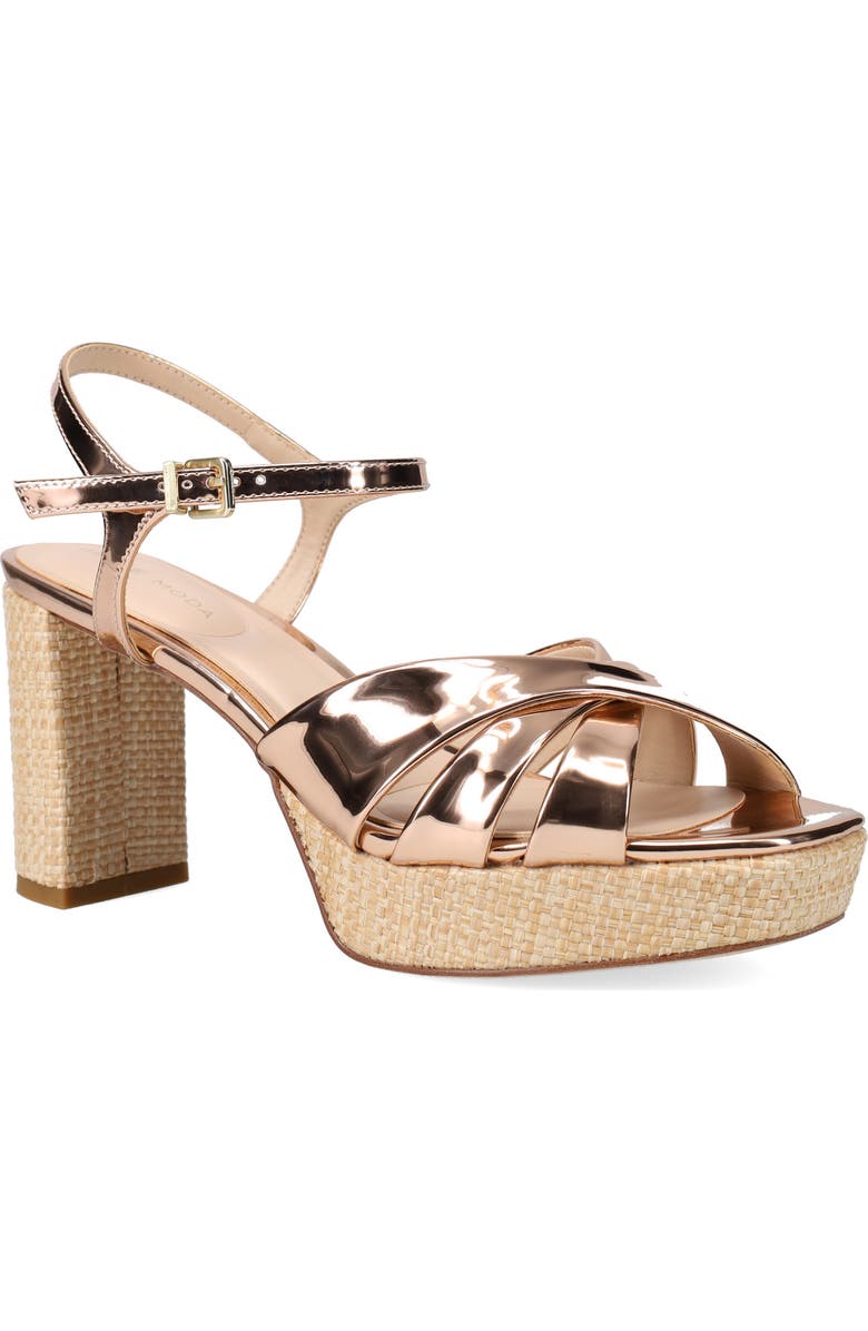 Pelle Moda Petina Ankle Strap Platform Sandal, Main, color, Light Gold