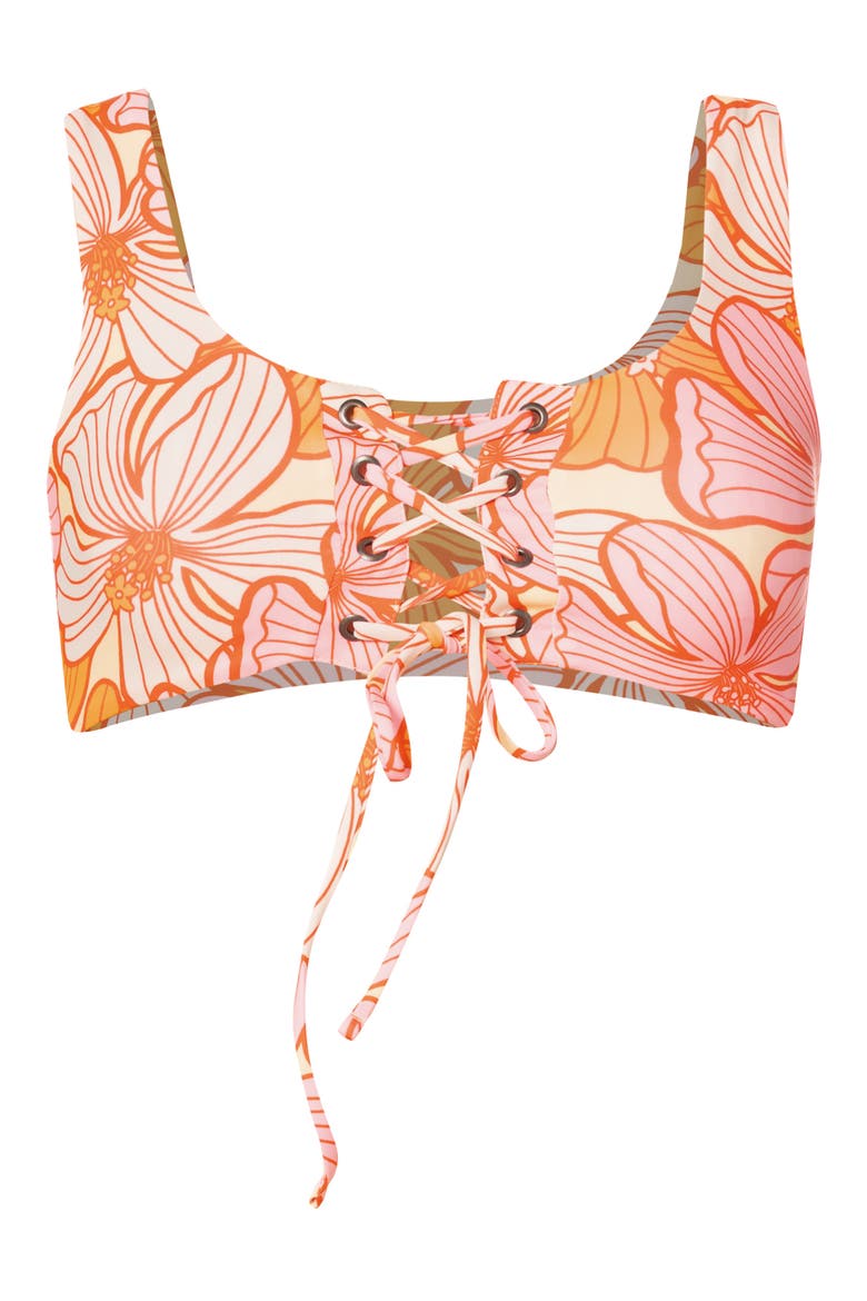 Retro Bloom Dazzle Bikini Top, Alternate, color, OPEN PINK