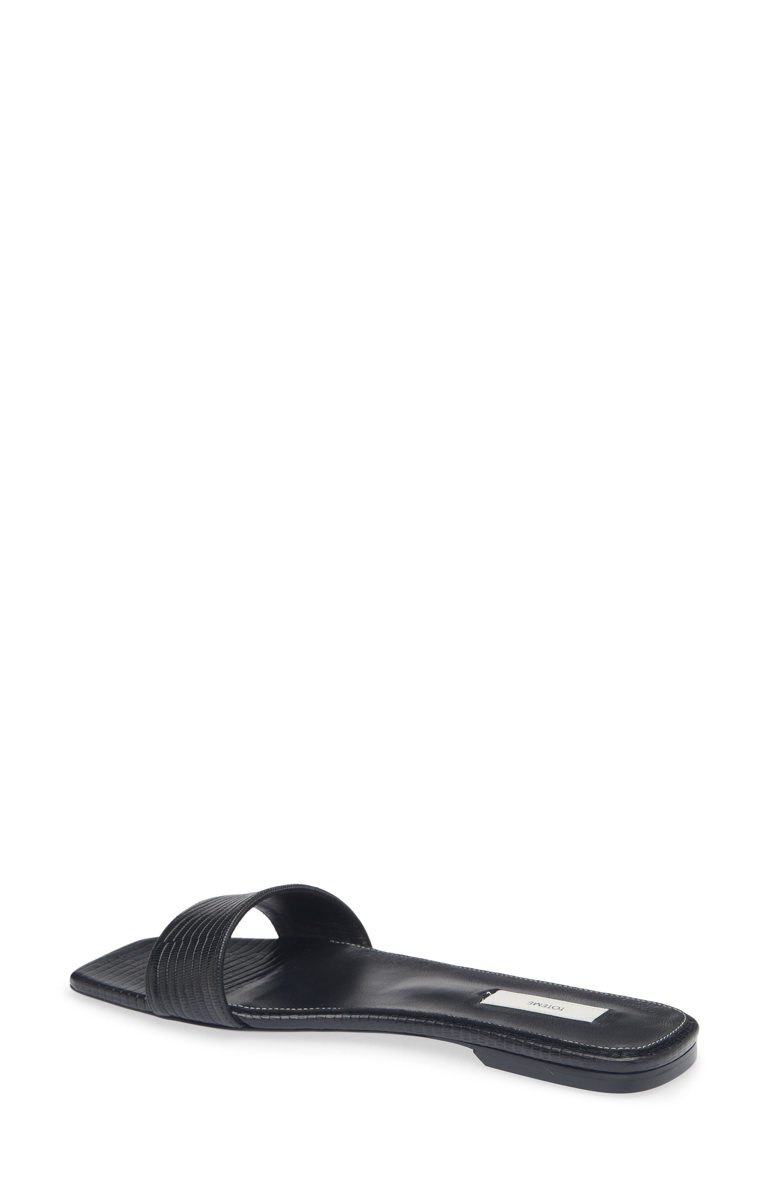 TOTEME Lizard Embossed Slide Sandal, Alternate, color, Black