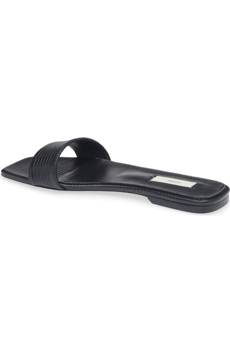 TOTEME Lizard Embossed Slide Sandal, Alternate, color, Black
