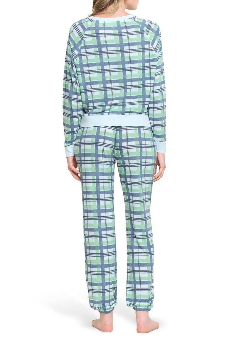 Star Seeker Brushed Jersey Pajamas, Alternate, color, BLUE PLAID