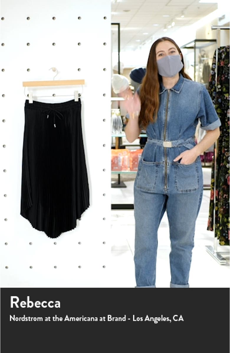 Pleated Scoop Hem Midi Skirt, sales video thumbnail
