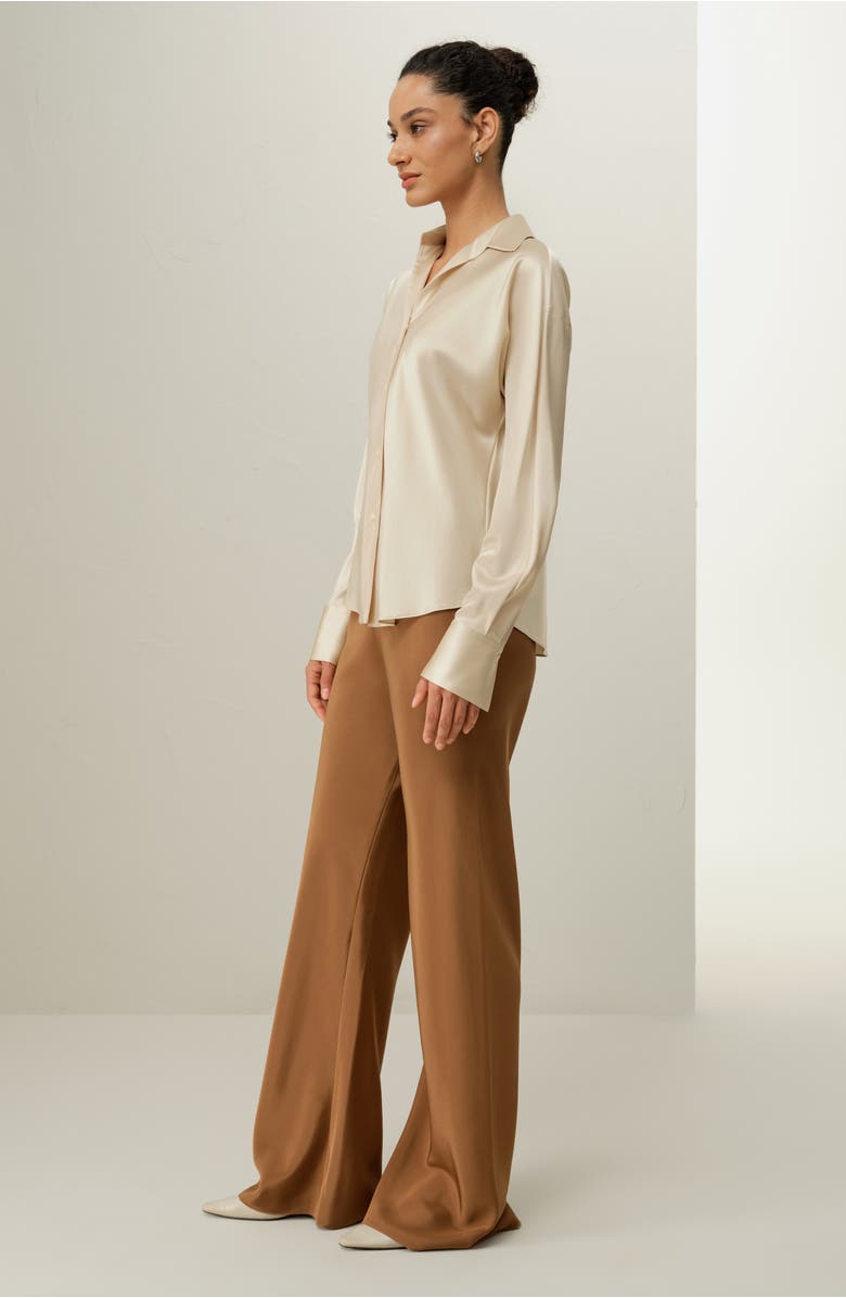 Lilysilk Women's Bias Cut Silk Shirt, Alternate, color, Gravel Gold