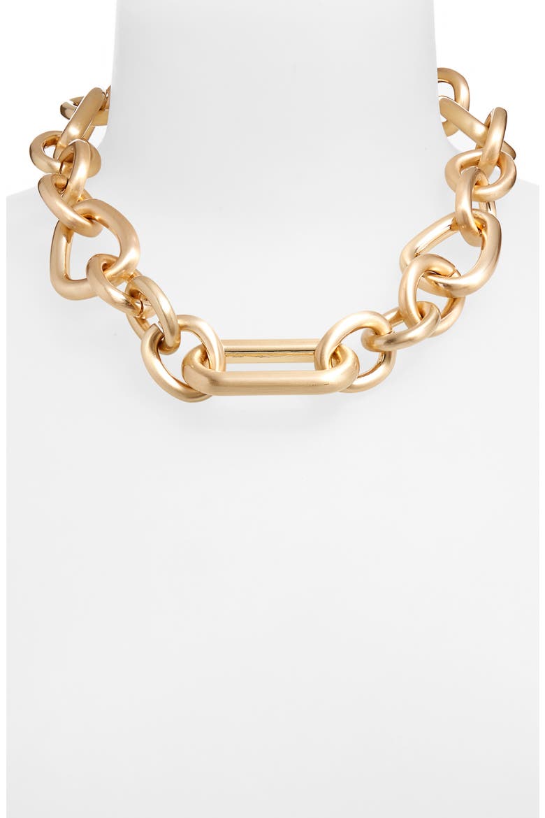 Reyes Chain Necklace, Alternate, color, BRUSHED BRASS