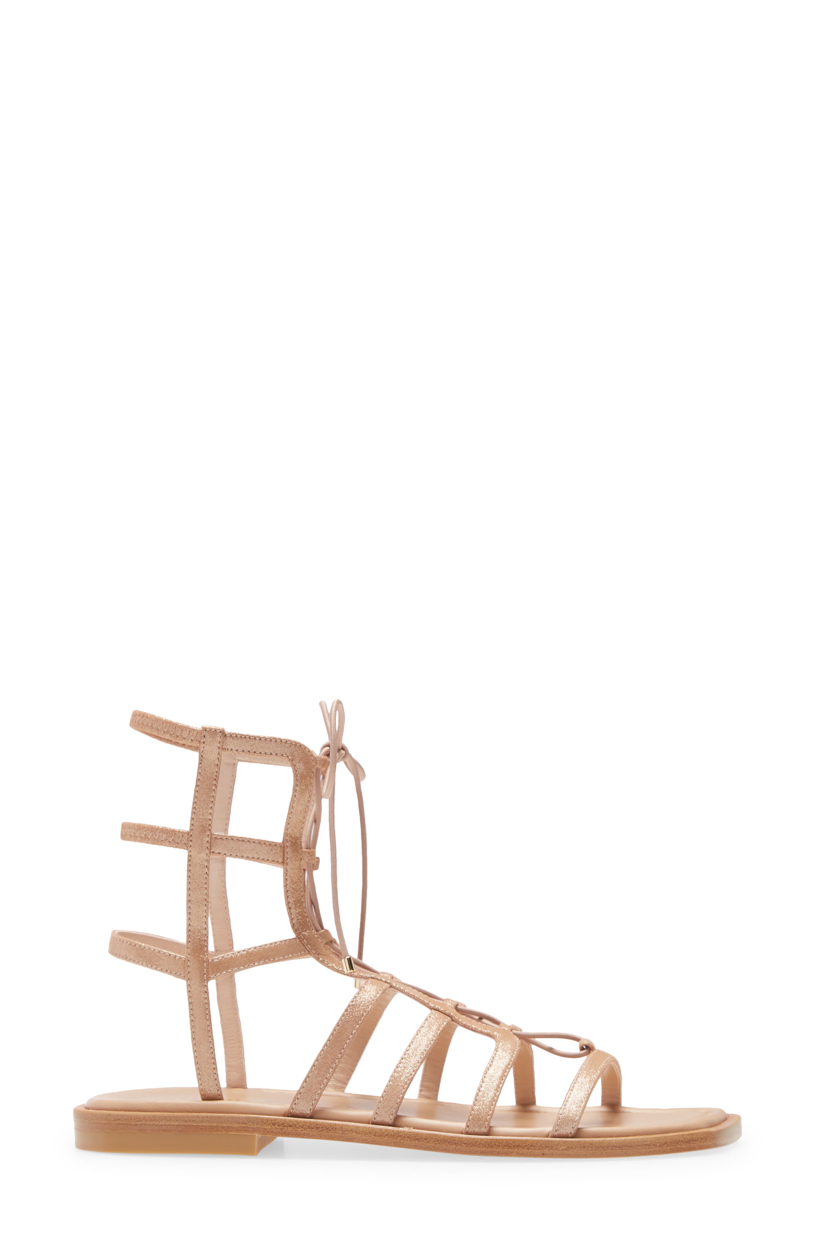 Stuart Weirzman Kora Lace-Up Gladiator Sandal, Alternate, color, TAN
