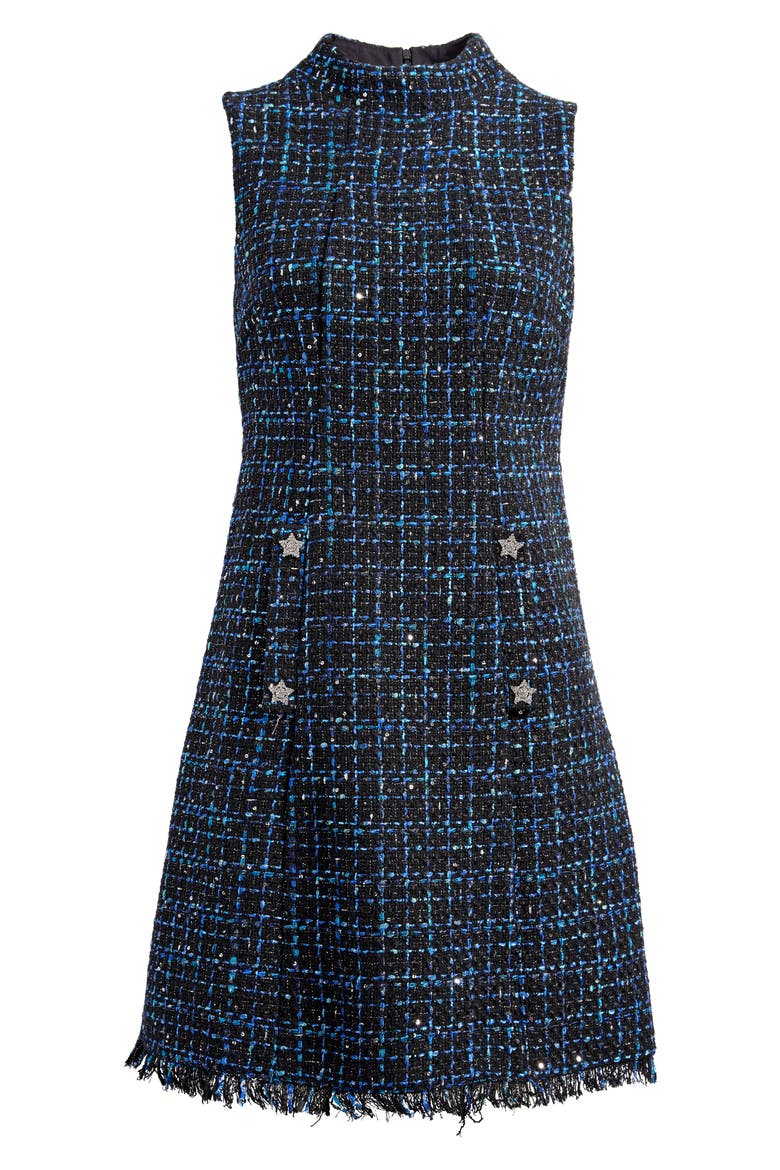 Sleeveless Bouclé Sheath Dress, Alternate, color, BLACK