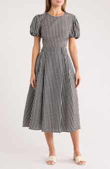 MELLODAY Puff Sleeve Cutout Maxi Dress