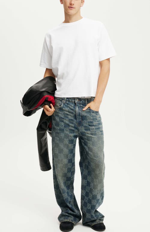 Shop Cotton On Super Baggy Jean In Check Up Blue