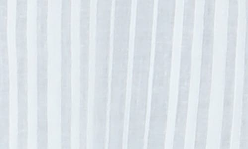 Rain And Rose Striped Slit Longline Button-up Shirt In White