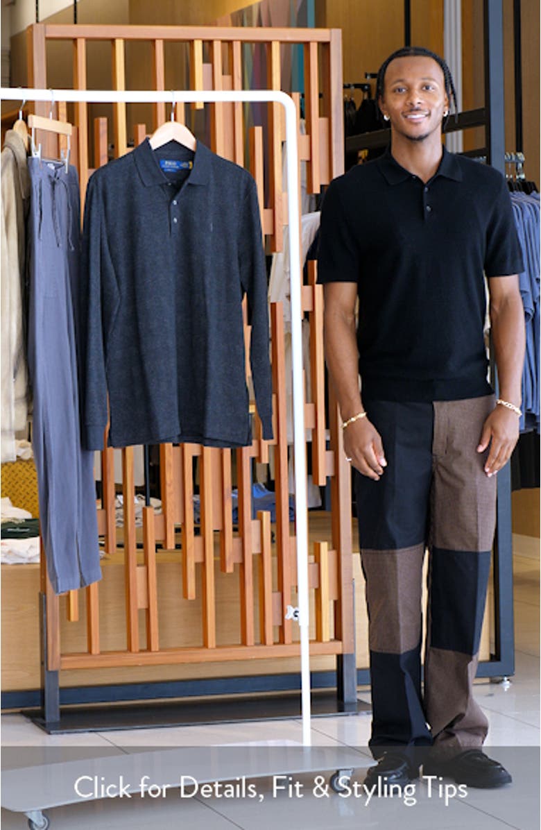 Classic Fit Glen Plaid Long Sleeve Cotton Polo, sales video thumbnail