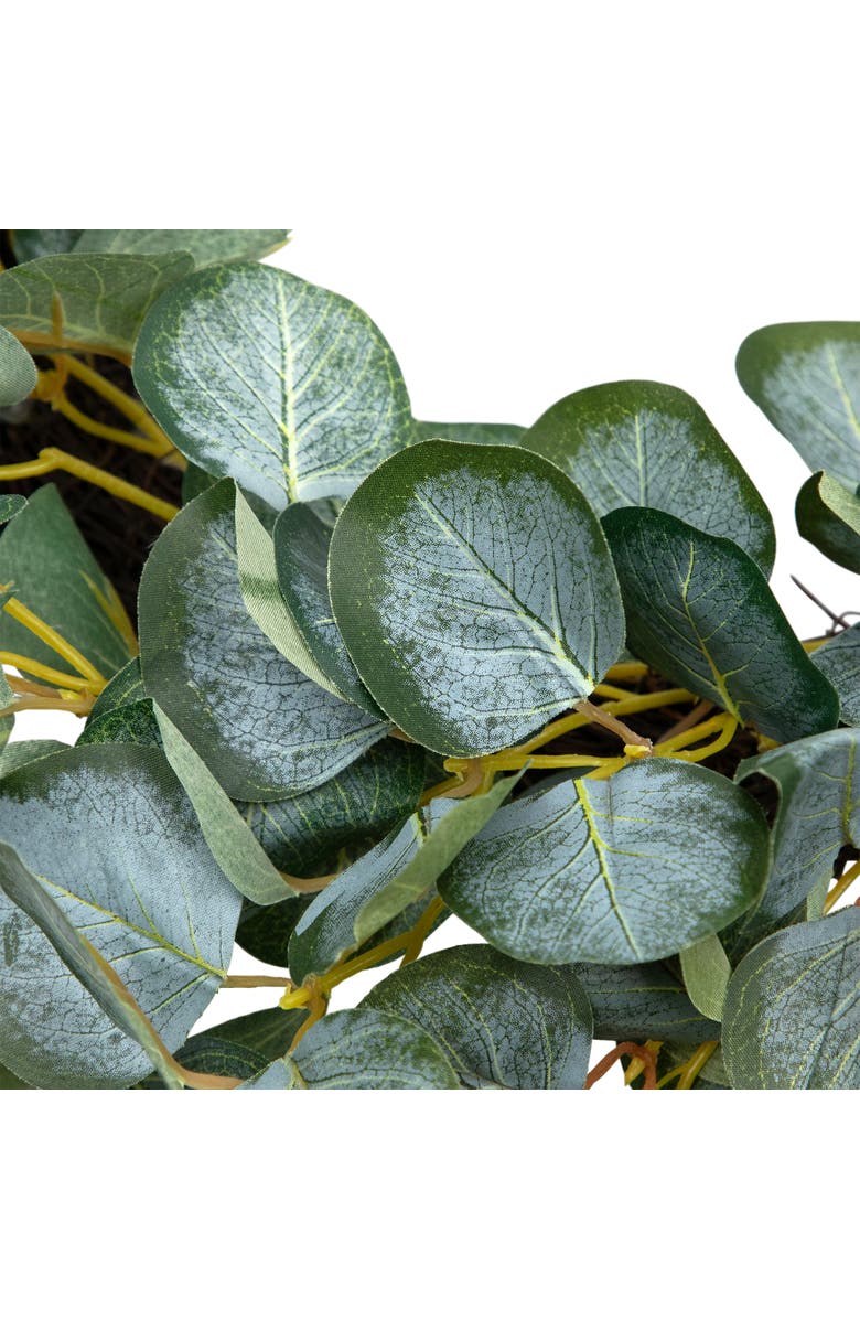 Northlight Eucalyptus Leaves Artificial Botanical Spring Wreath - 20", Alternate, color, Green