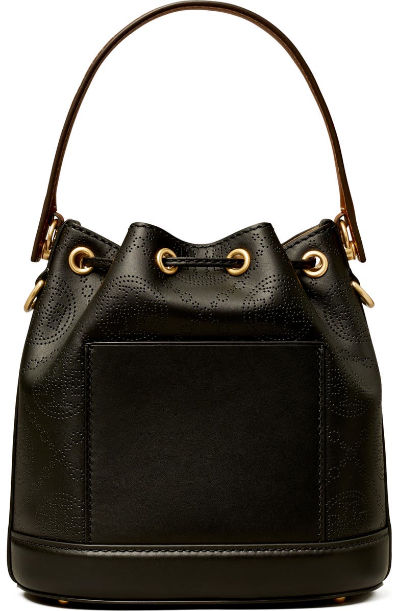 Tory Burch T Monogram Perforated Leather Bucket Bag, Alternate, color,