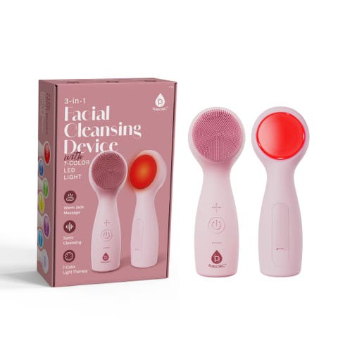 3-in-1 Sonic Facial Cleanser with Heated Jade & 7-Color LED Light Therapy