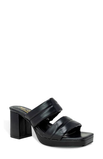 Chase & Chloe Chase And Chloe Moira Platform Sandal In Black Pu