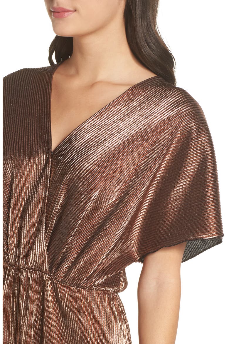 Crossover Midi Dress, Alternate, color, BRONZE