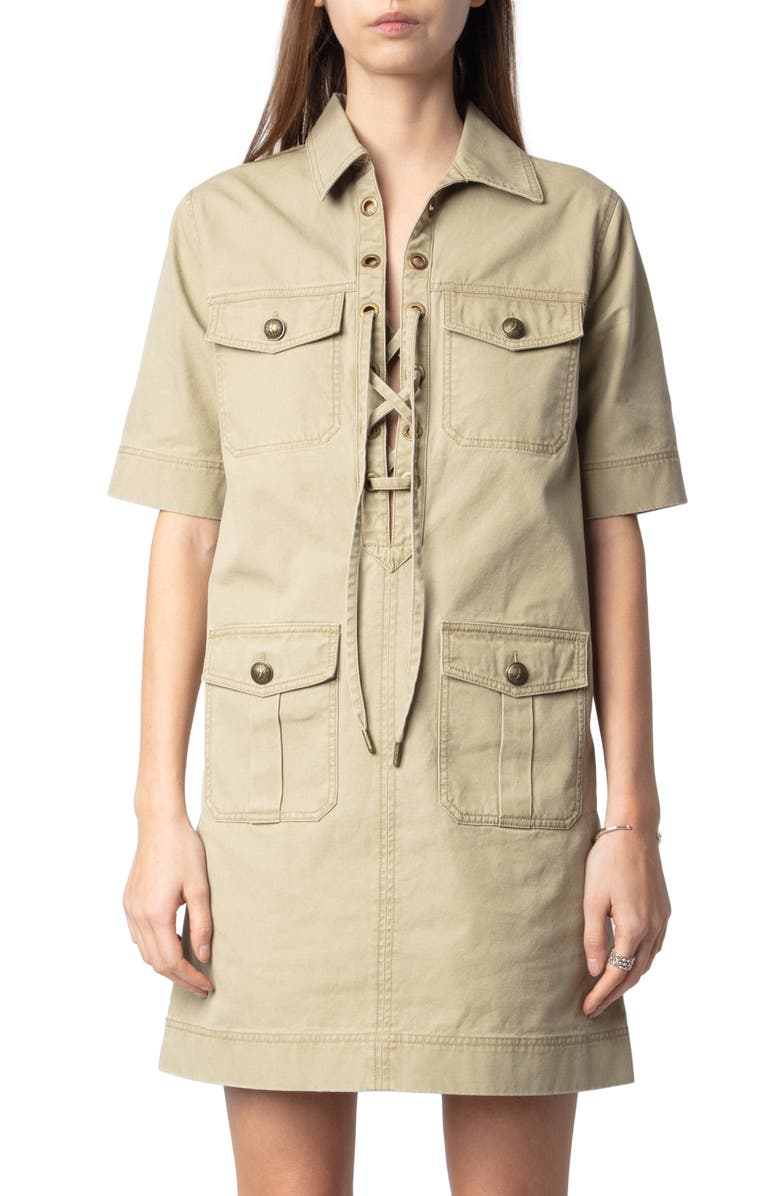 Zadig & Voltaire Record Cotton Shift Dress, Alternate, color, 