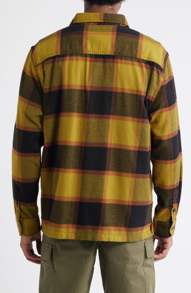 Vans Larkspur Plaid Stretch Cotton Flannel Button-Up Shirt, Alternate, color, Burnt Gold/Black