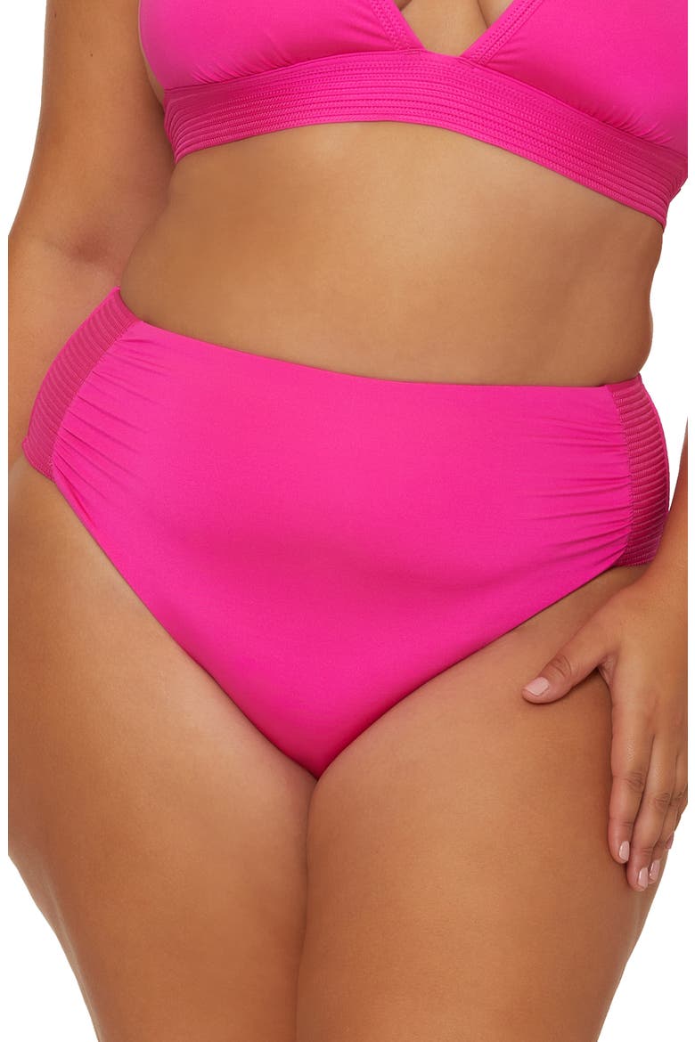Monaco High Waist Swim Bottoms, Alternate, color, PINK PARADE