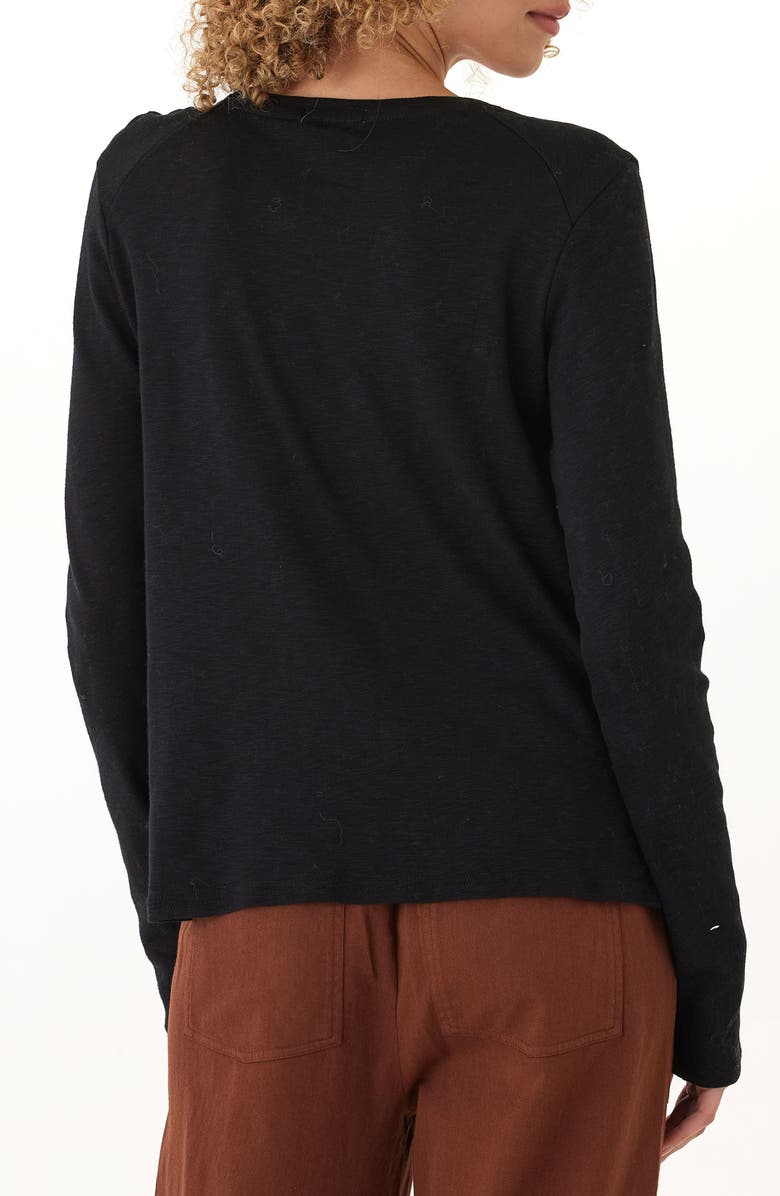 Threads 4 Thought Francine Texture Slub Long Sleeve T-Shirt, Alternate, color, Black