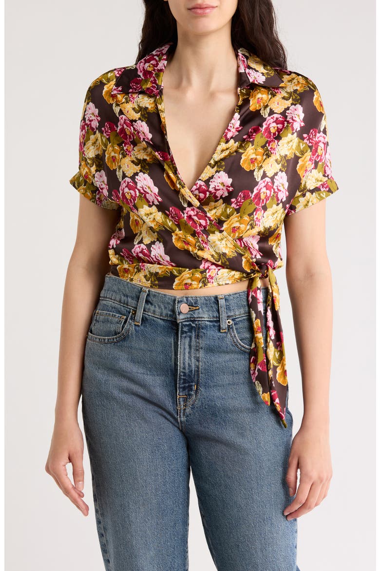 Spread Collar Wrap Crop Top, Main, color, BROCADE FLORAL