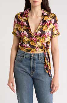 Spread Collar Wrap Crop Top