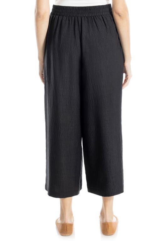 Max Studio Textured Wide Leg Pants In Black