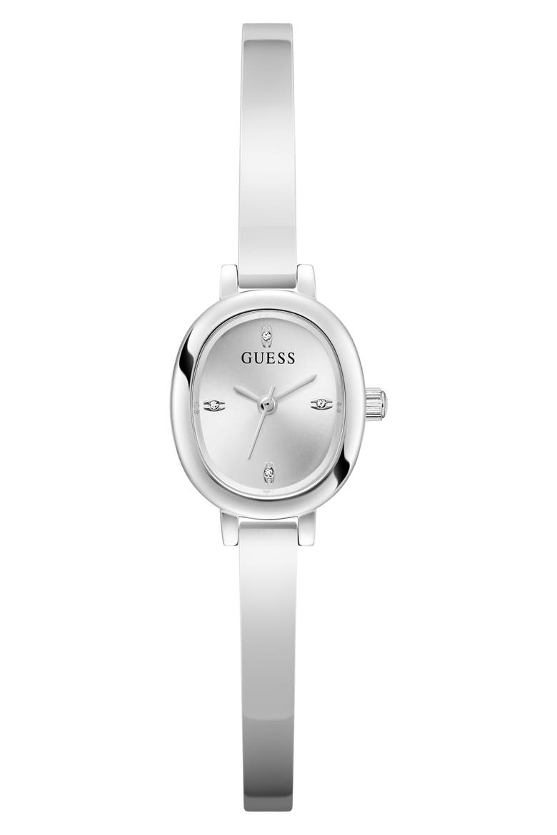 Oblong Crystal Marker Watch, 21mm, Main, color, SILVER TONE