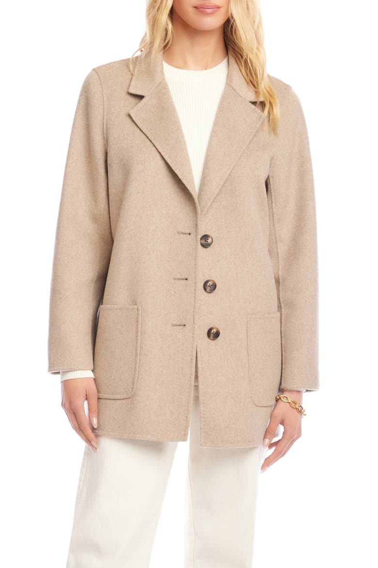 Oversize Brushed Wool Blend Blazer, Main, color, WHEAT