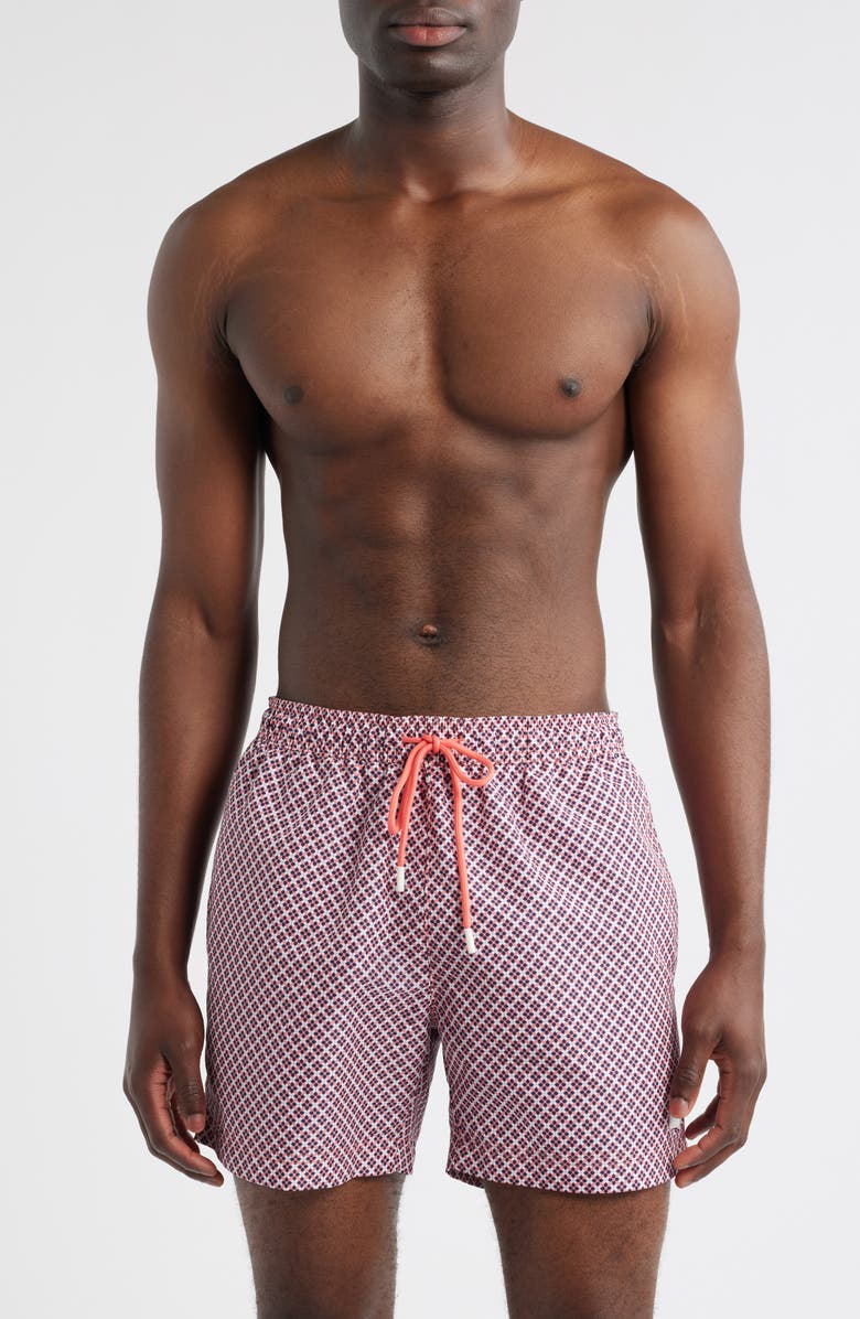 BOSS Vibe Swim Trunks, Main, color, Bright Pink